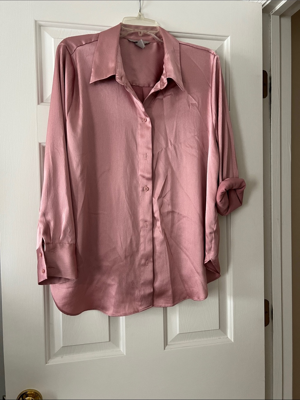 H&M Classic Long-Sleeve Button-Up Shirt - Dusty Rose